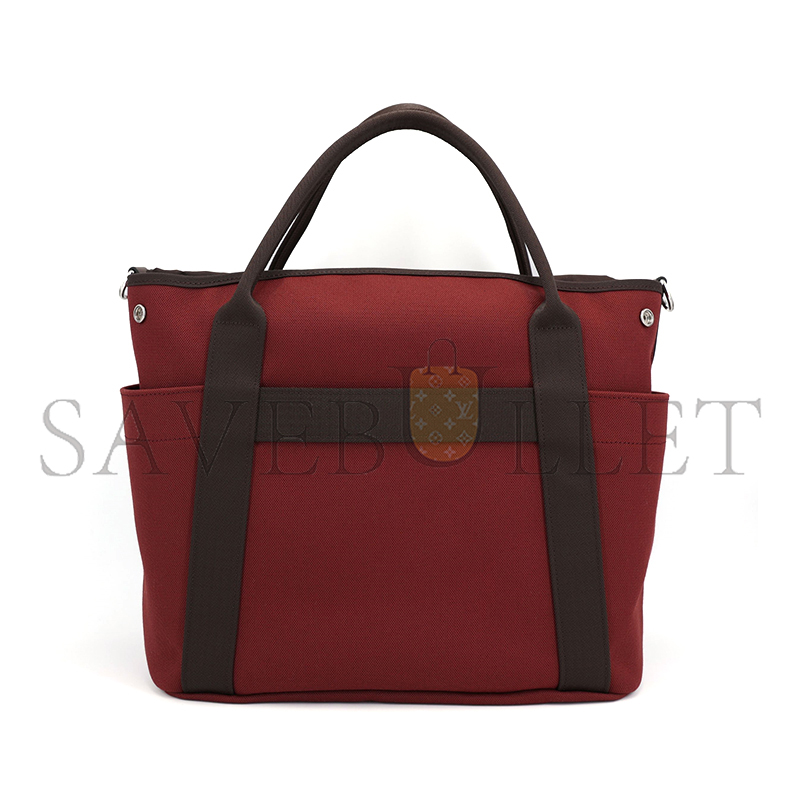 HERMÈS MASTER SAC DE PANSAGE TOTE BAG 55 IN  ROUGE H CANVAS WITH SILVER BUCKLE (48*35*27cm) HERMÈS MASTER SAC DE PANSAGE TOTE BAG 55 IN  ROUGE H CANVAS WITH SILVER BUCKLE (48*35*27cm)